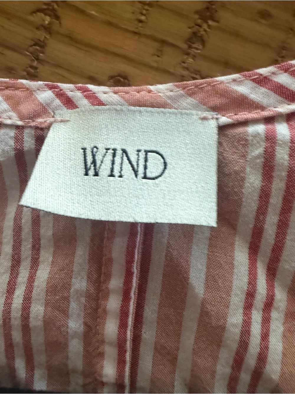 WIND Long Pink Striped Wrap Dress with Relaxed Sleeves - Picture 6 of 7